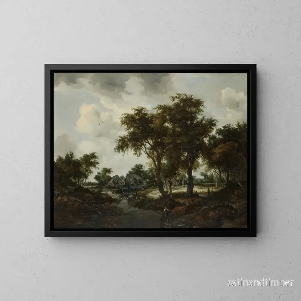 Reproduktion av målningen Le Moulin à eau, le paysage de Trevor - Meindert Hobbema