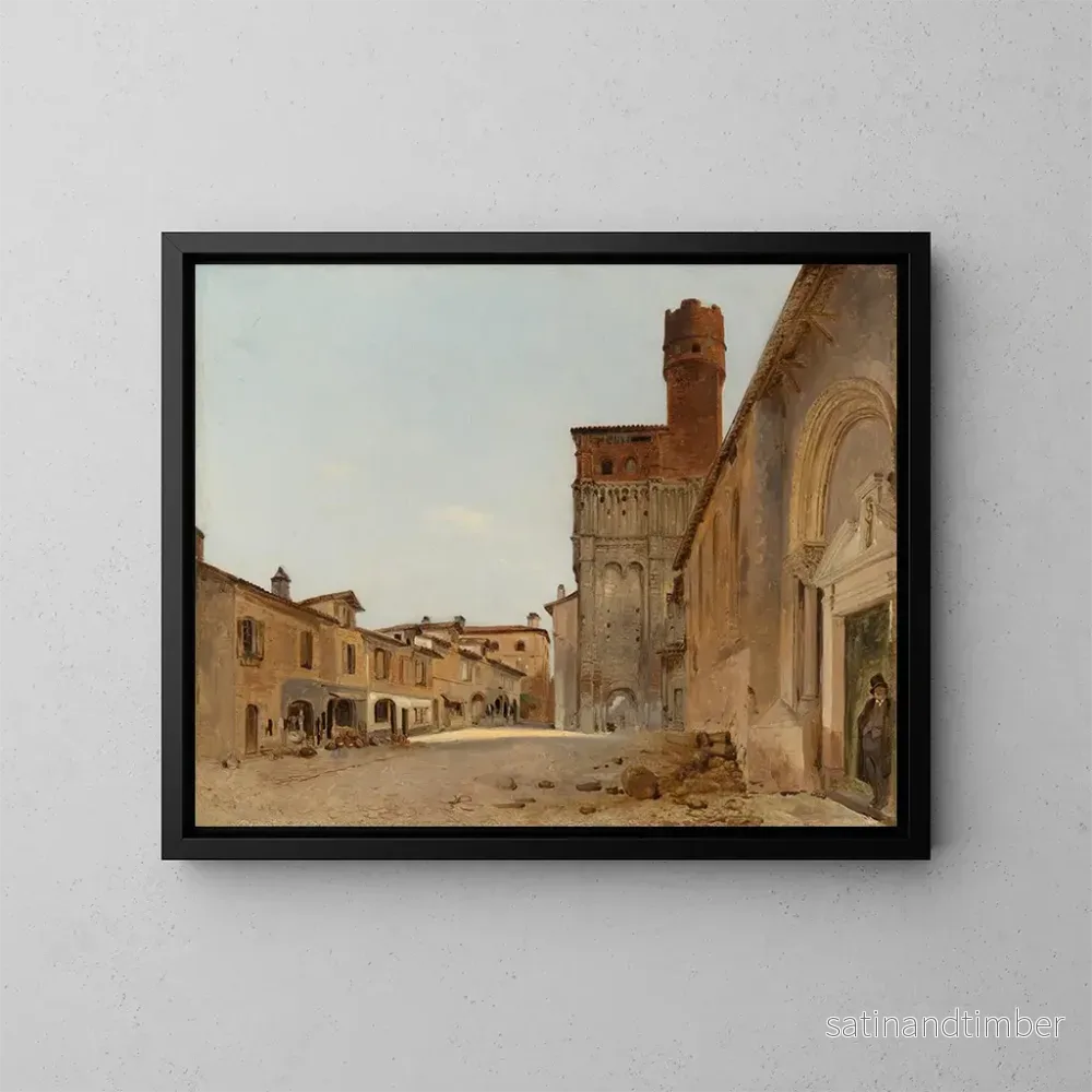 Reproduktion av målningen av Église Saint-Salvi d'Albi - Pierre Achille Poirot