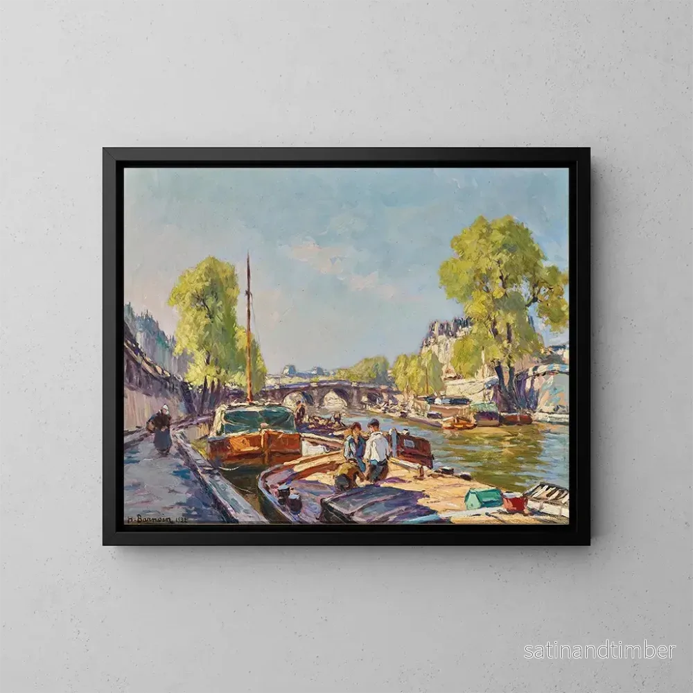 Reproduktion av målningen Paris, vy från Pont Neuf - Henri Alphonse Barnoin
