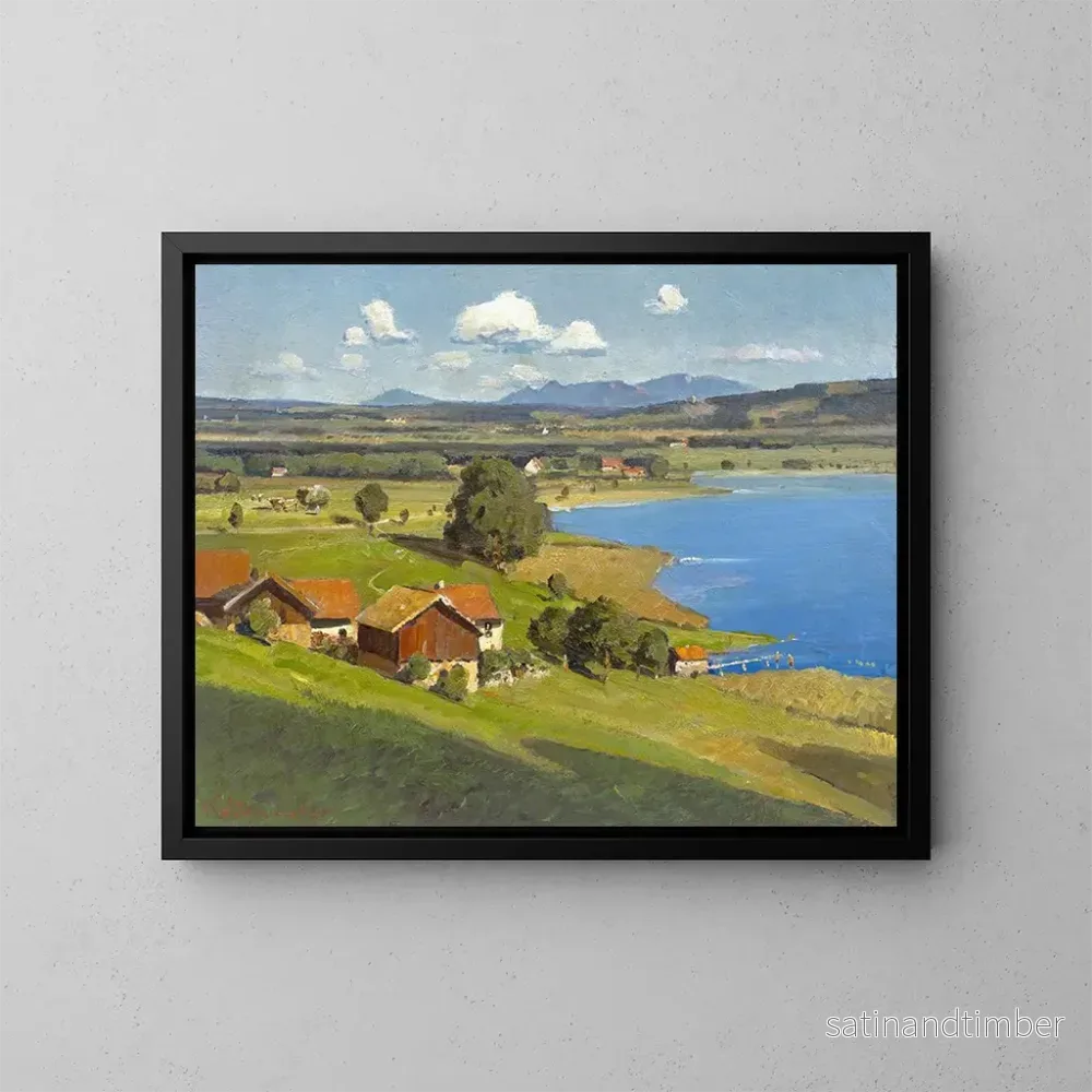 Reproduktion av målningen vid Ammersee - Karl Kaltenmoser