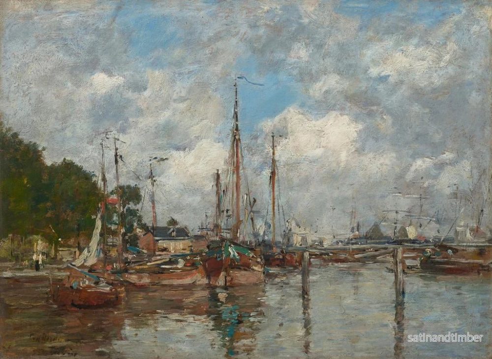 Reproduktion av målningen Ett hörn av hamnen i Trouville - Eugène Boudin - Bild 2