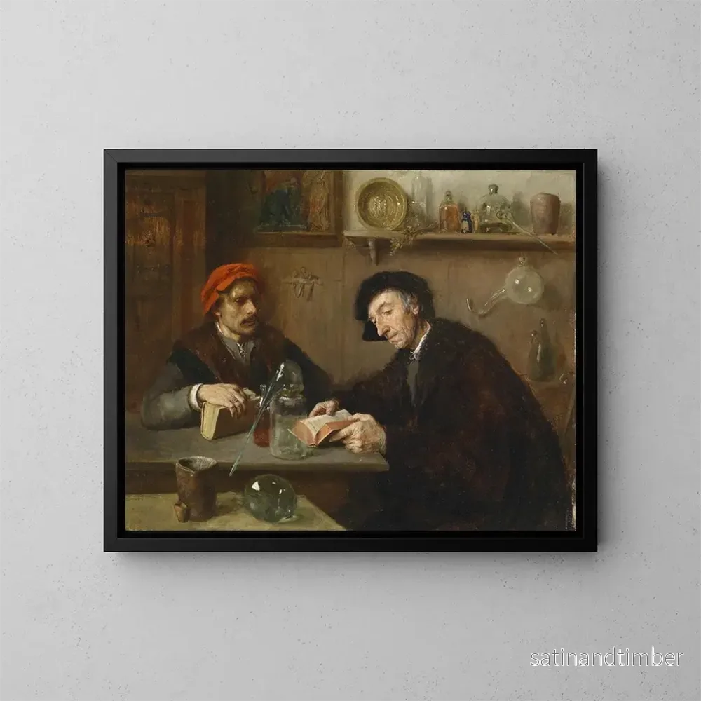 Reproduktion av målningen Les chimistes - Ernst Karl Georg Zimmermann