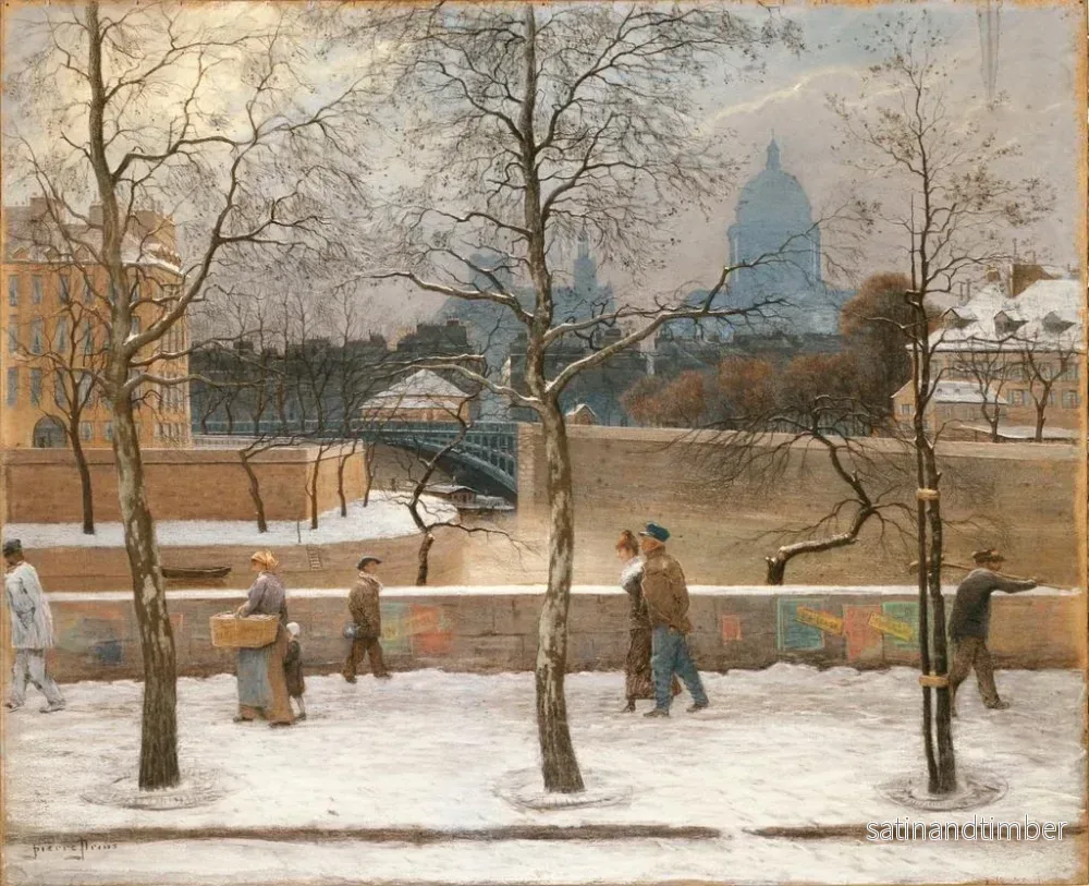 Reproduktion av målningen av Les quais de la Seine framför den västra spetsen av ön Saint-Louis - Pierre-Ernest Prins - Bild 2