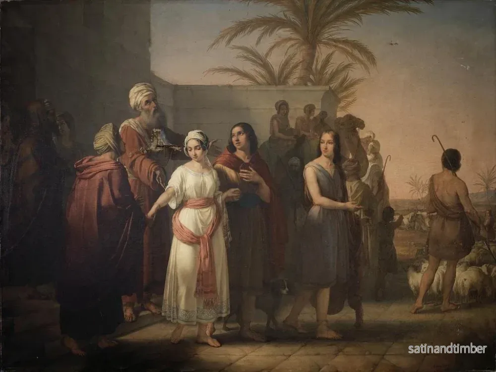 Reproduktion av målningen Tobias tar farväl av sina svärföräldrar med sin fru för att återvända till sin far - Francesco Antonibon di Venezia - Bild 2