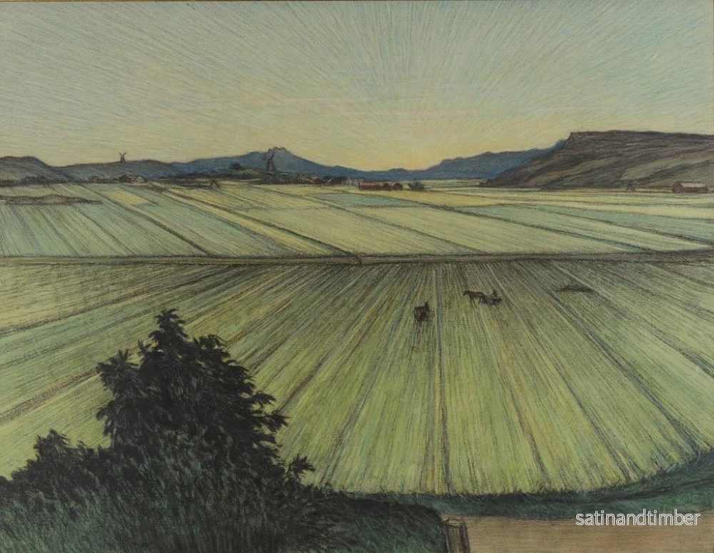 Reproduktion av målningen Landskap med fält - Karl Nordström - Bild 2
