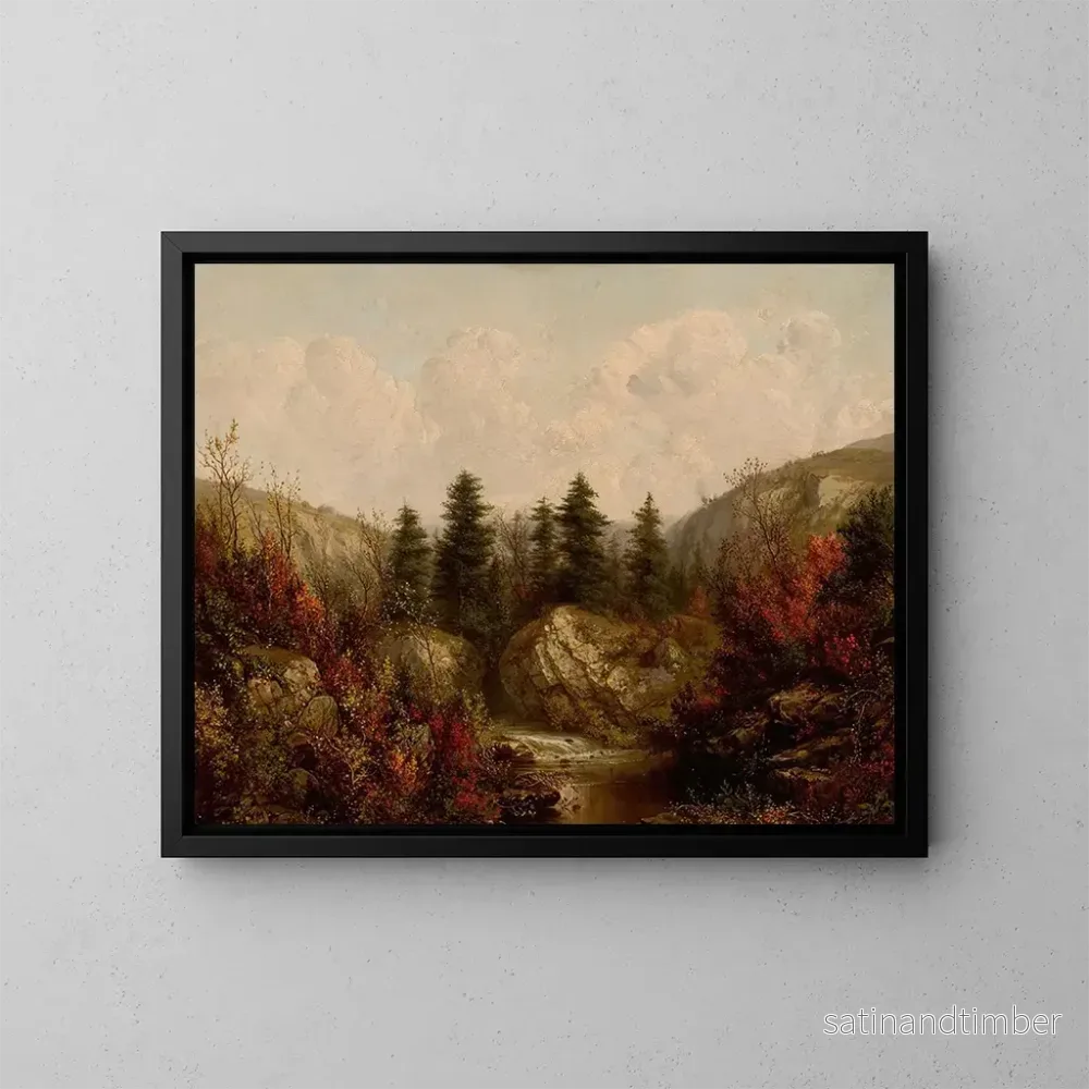 Reproduktion av målningen Rivière à travers une forêt d'automne - William Mason Brown
