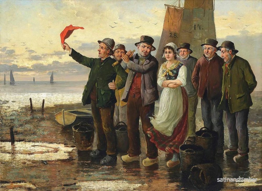 Reproduktion av målningen Attendre le poisson - Konstantin Stoitzner - Bild 2