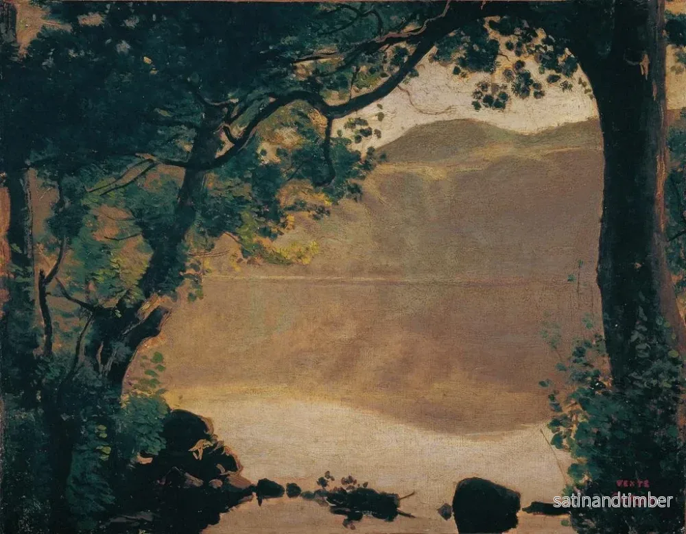 Reproduktion av målningen Le lac de Nemi - Jean-Baptiste-Camille Corot - Bild 2