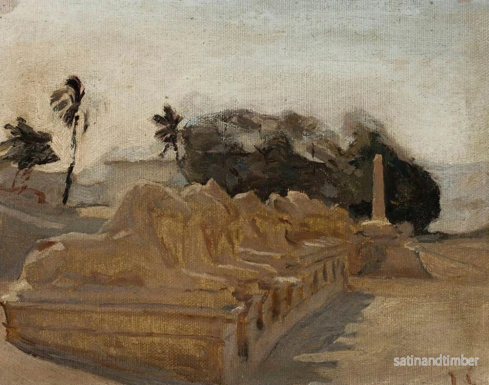 Reproduktion av målningen av Temple d'Amon-Rê i Sphinx Alley i Karnak - Jan Cybis - Bild 2