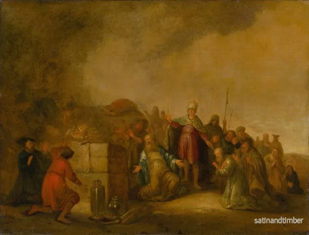 Reproduktion av målningen Le sacrifice d'Élie au dieu Baal sur le mont Carmel - Jacob Willemsz de Wet - Bild 2