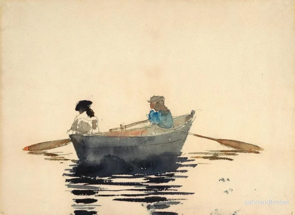 Reproduktion av målningen av två flickor i en båt - Winslow Homer - Bild 2
