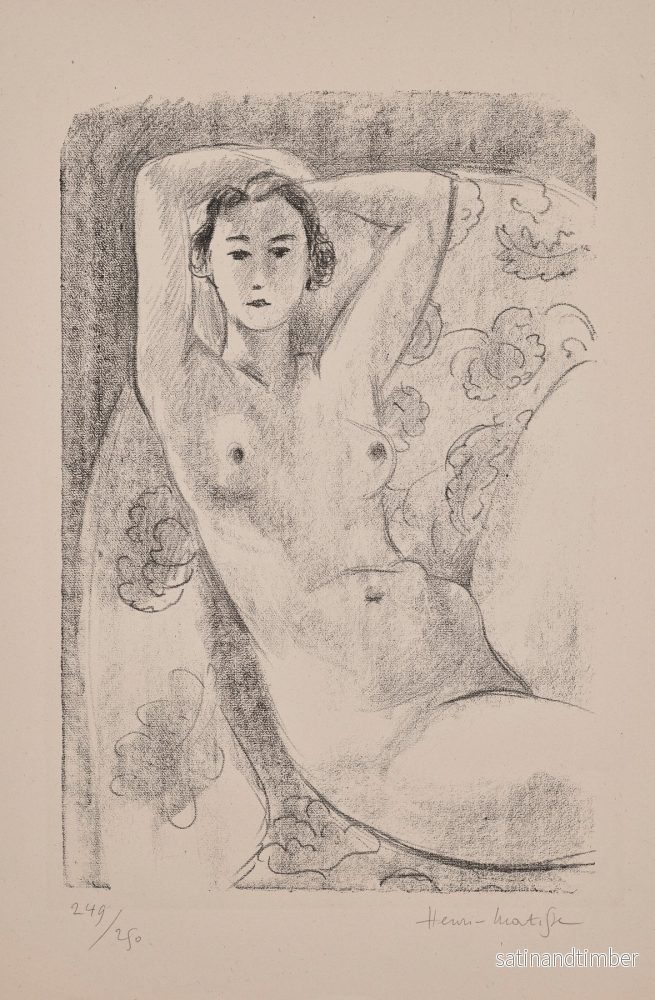 Reproduction du dessin Nu assis dans un fauteuil au décor fleuri – Henri Matisse Reproduction du dessin Nu assis dans un fauteuil au décor fleuri – Henri Matisse
