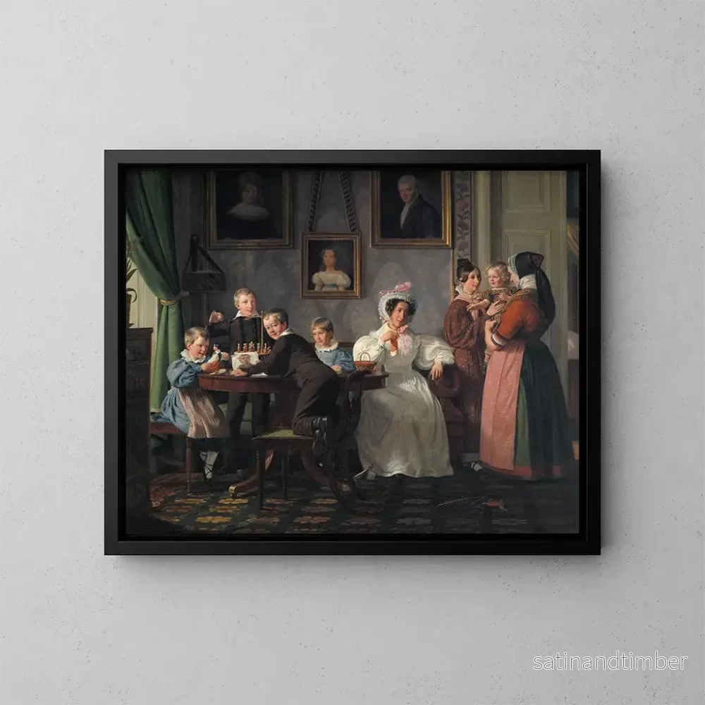 Reproduktion av målningen La famille Waagepetersen - Wilhelm Marstrand