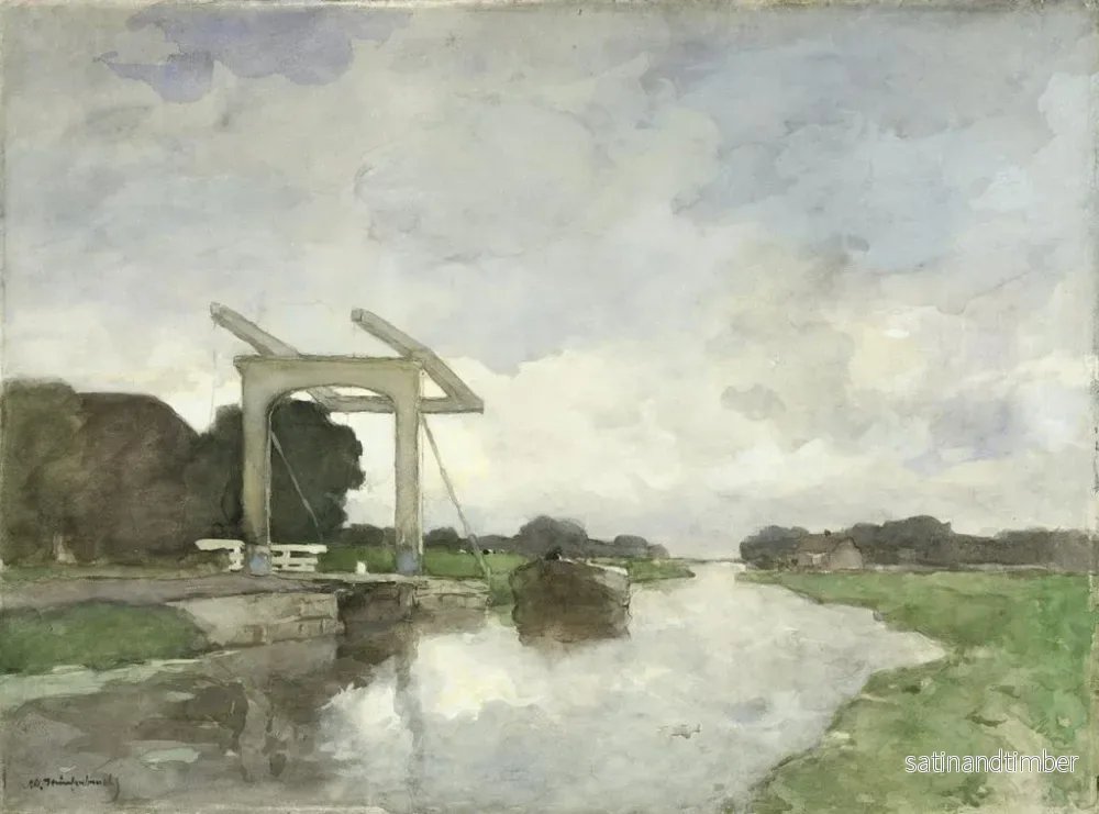 Reproduktion av målningen Pont-levis à Noorden - Johan Hendrik Weissenbruch - Bild 2