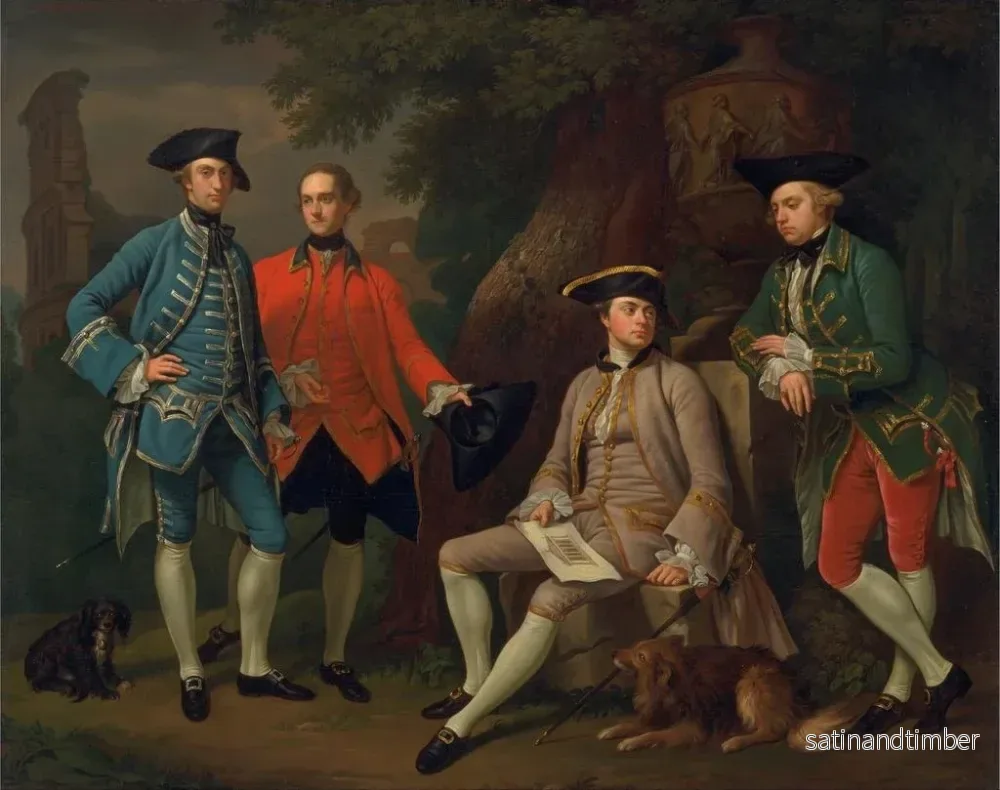 Reproduktion av målningen James Grant av Grant, John Mytton, den ärorike Thomas Robinson och Thomas Wynne - Nathaniel Dance-Holland - Bild 2
