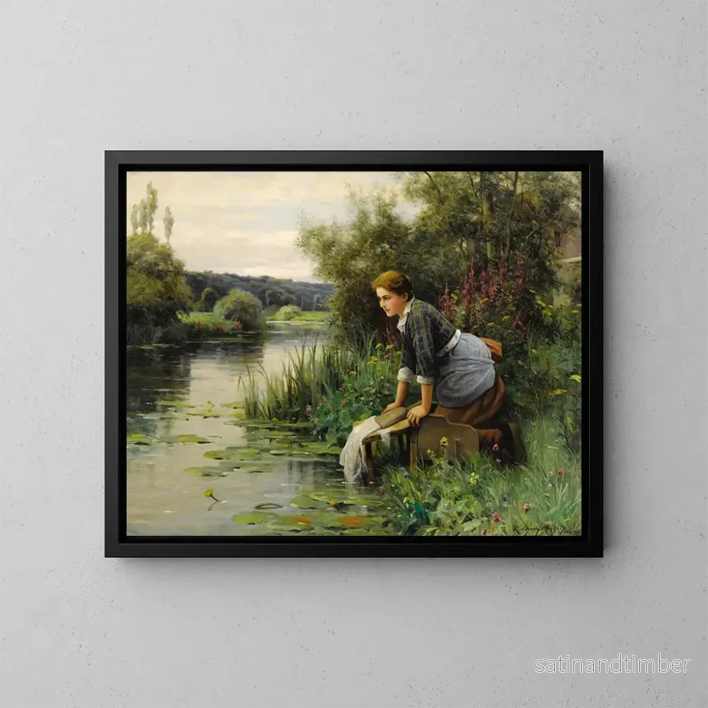 Reproduktion av målningen Laveuse vid vattnet - Daniel Ridgway Knight
