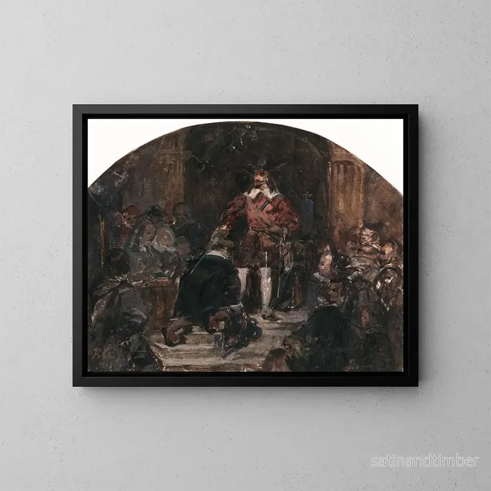 Reproduktion av målningen Gérard II ter Borch görs till riddare av kung Filip IV – David Bles Reproduktion av målningen Gérard II ter Borch görs till riddare av kung Filip IV – David Bles