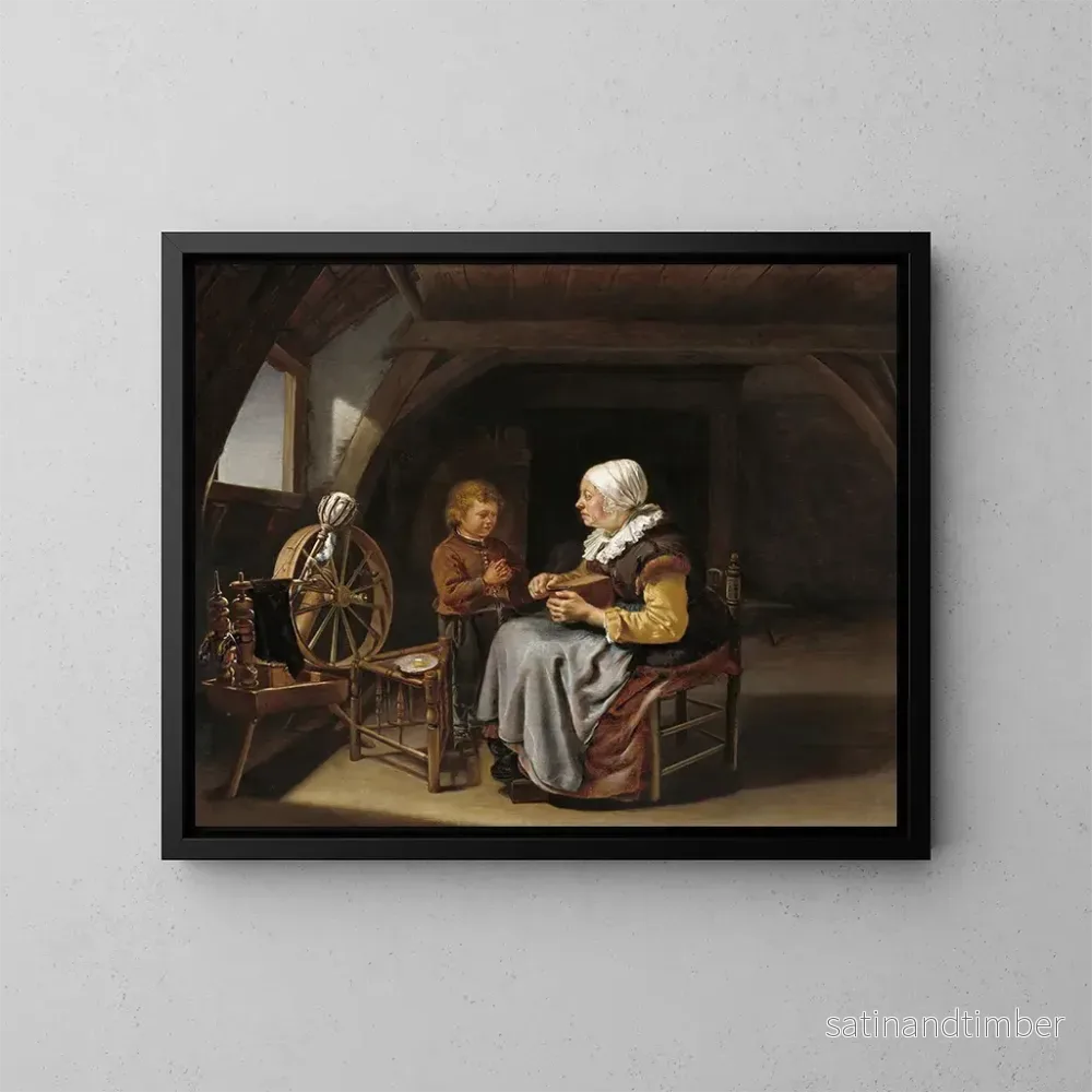 Reproduktion av målningen La bénédiction - Frans van Mieris l'Ancien