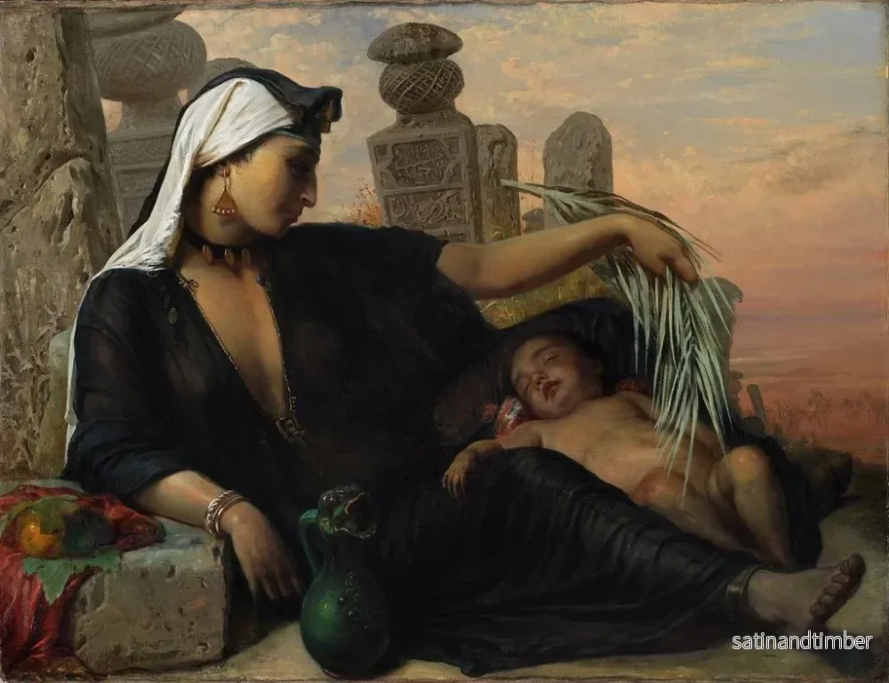 Reproduktion av målningen En egyptisk fellah med sin bebis - Elisabeth Jerichau-Baumann - Bild 2