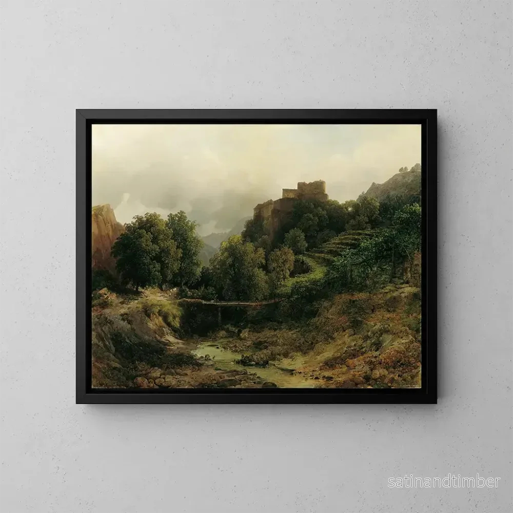 Reproduktion av målningen av Château de Tirol nära Meran - Thomas Ender