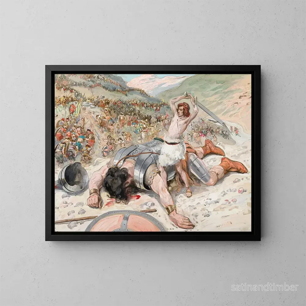 Reproduktion av målningen David hugger av Goliaths huvud - James Tissot
