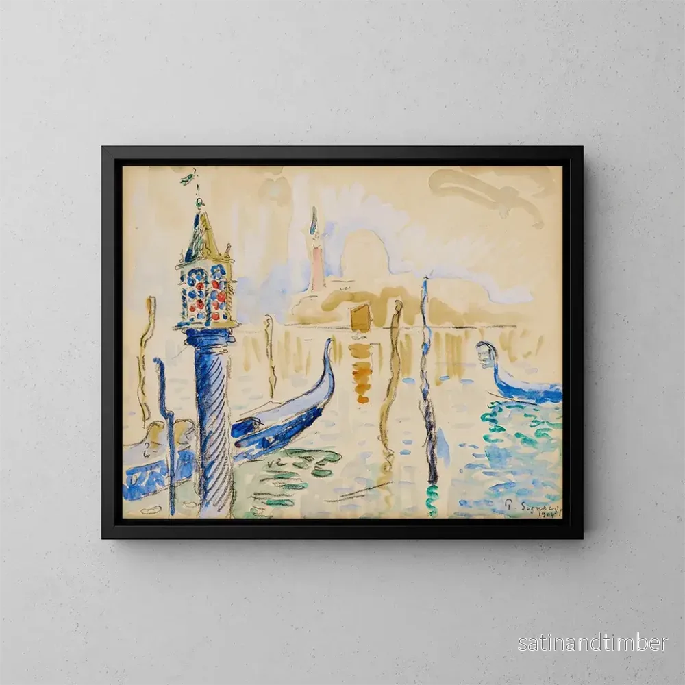 Reproduktion av målningen Fanal du Traghetto à Venise - Paul Signac