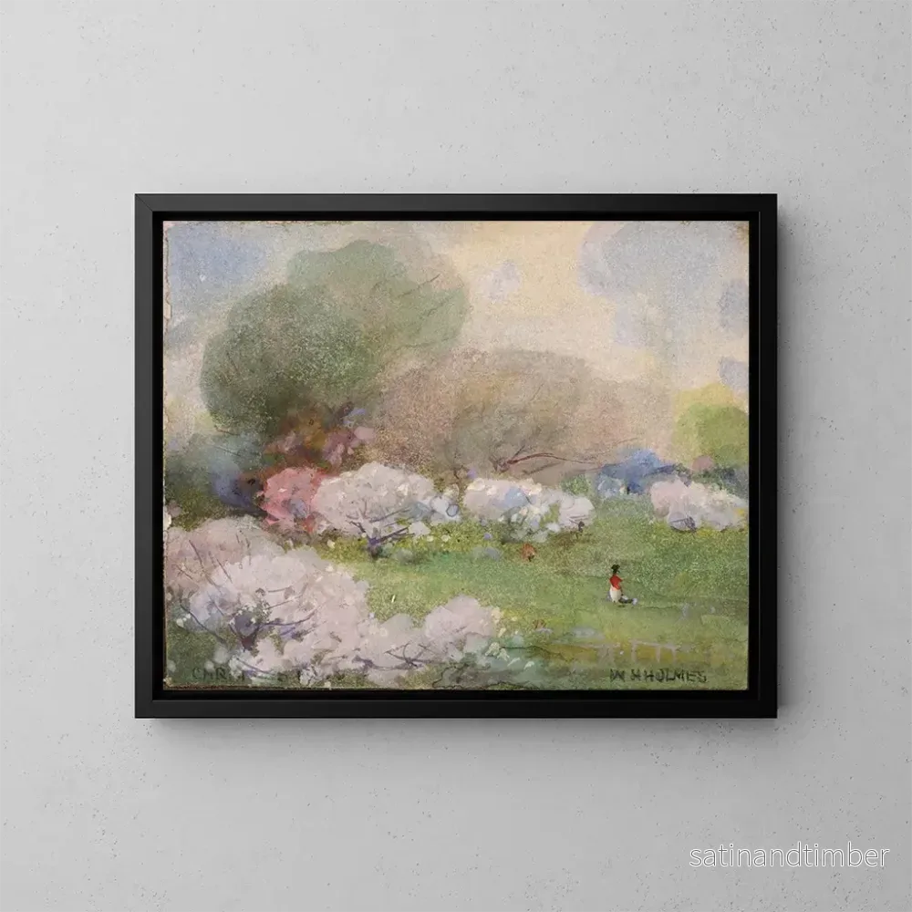 Reproduktion av målningen av körsbärsblomster - William Henry Holmes
