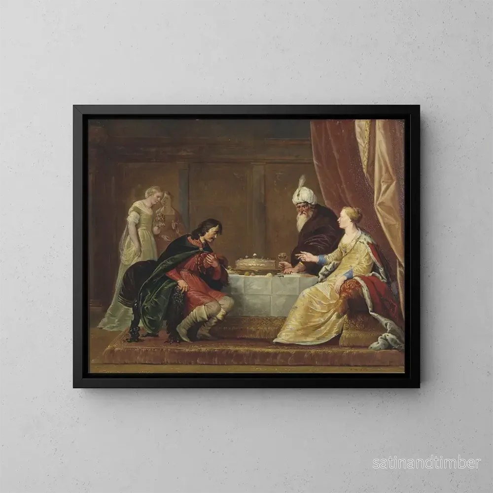 Reproduktion av målningen Esther, Assuérus och Haman - Pieter Fransz de Grebber