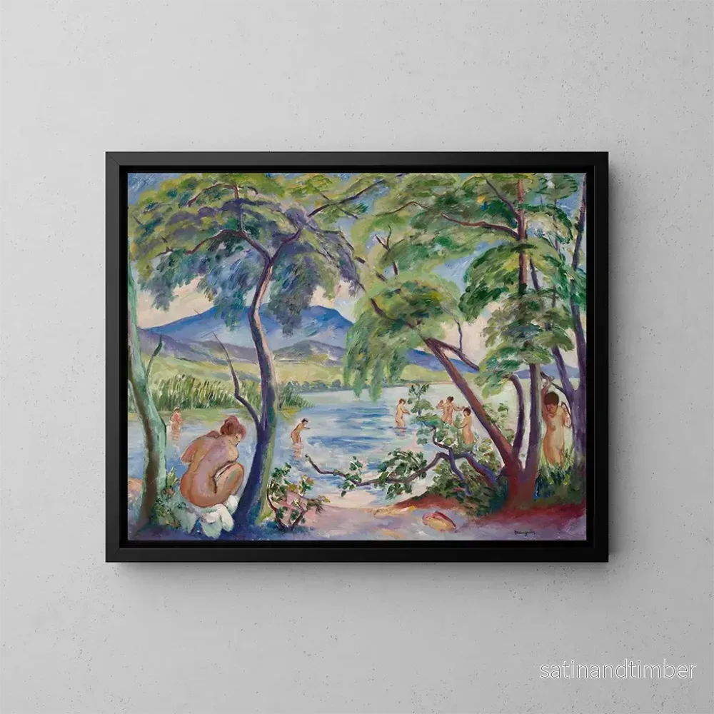 Reproduktion av målningen Landskapsbild med badande - Henri Manguin