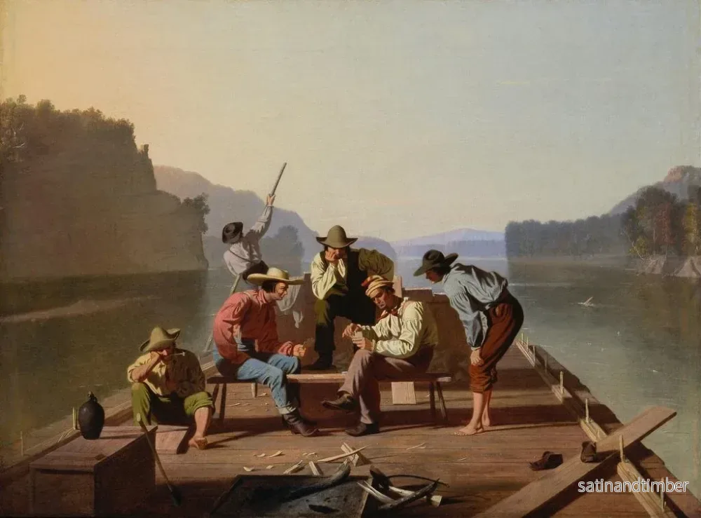 Reproduktion av målningen av flottarna som spelar kort - George Caleb Bingham - Bild 2