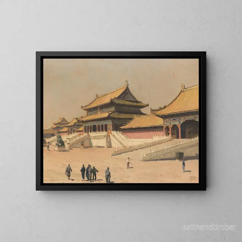 Reproduktion av målningen i den förbjudna staden i Peking - Erich Kips