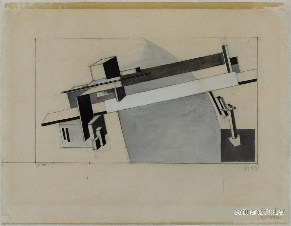 Reproduktion av målningen Studie Proun 1A Proun S K bron - El Lissitzky - Bild 2