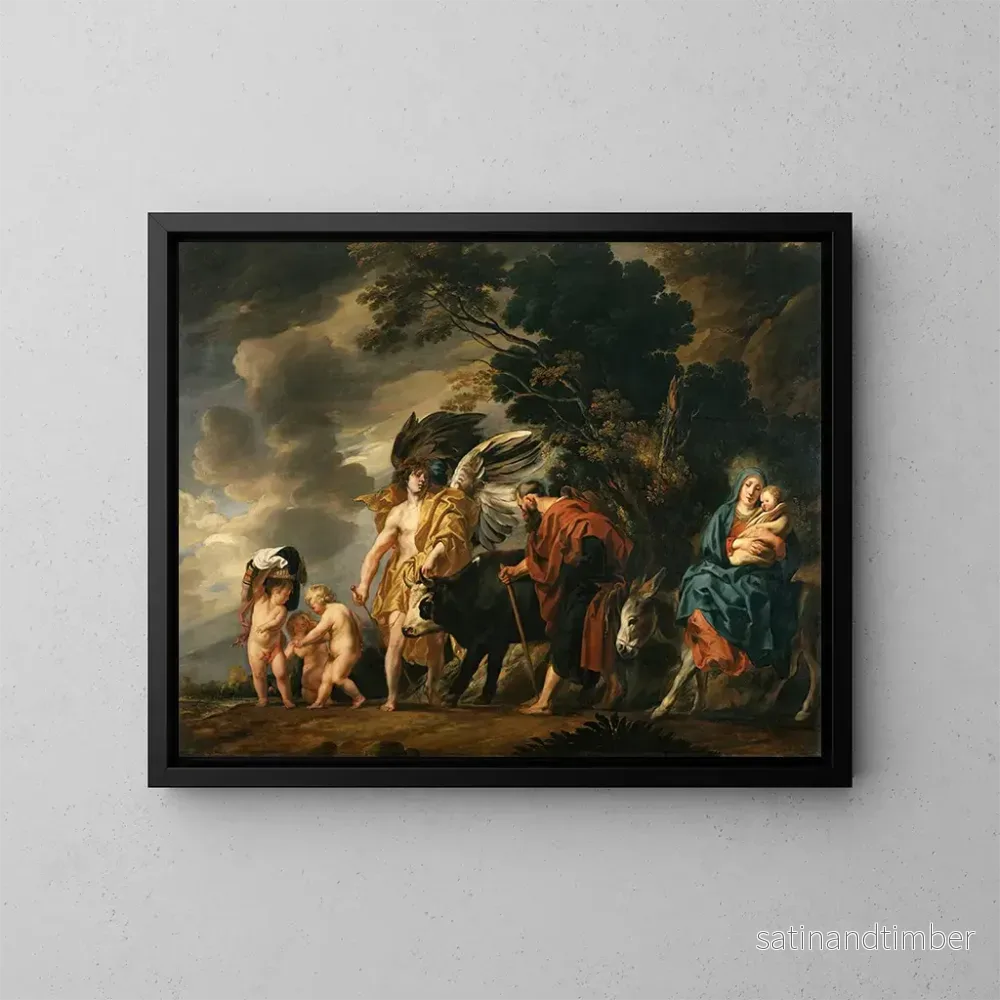 Reproduktion av målningen av Flykt från den heliga familjen i Egypten – Jacob Jordaens Reproduktion av målningen av Flykt från den heliga familjen i Egypten – Jacob Jordaens
