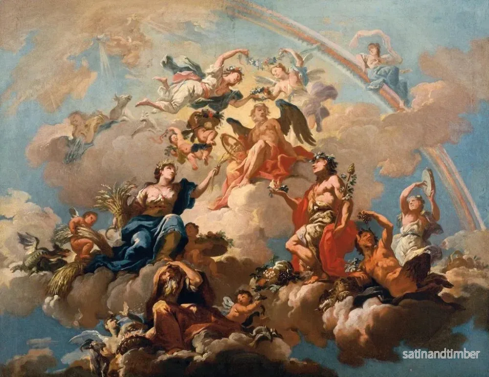 Reproduktion av målningen Les Quatre Saisons favorisant Chronos - Bartolomeo Altomonte - Bild 2