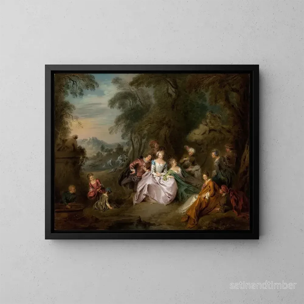 Reproduktion av målningen Repos dans un parc - Jean-Baptiste Pater