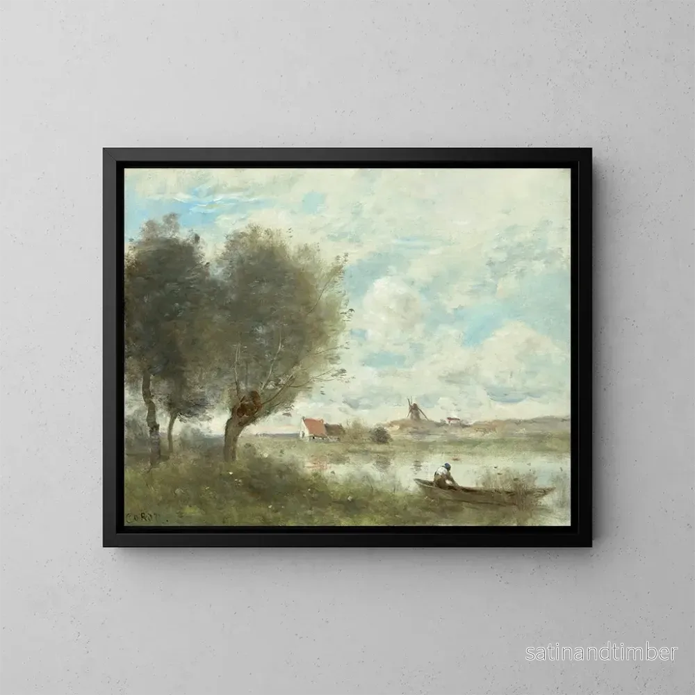 Reproduktion av målningen Souvenir d'Ault - Jean-Baptiste-Camille Corot