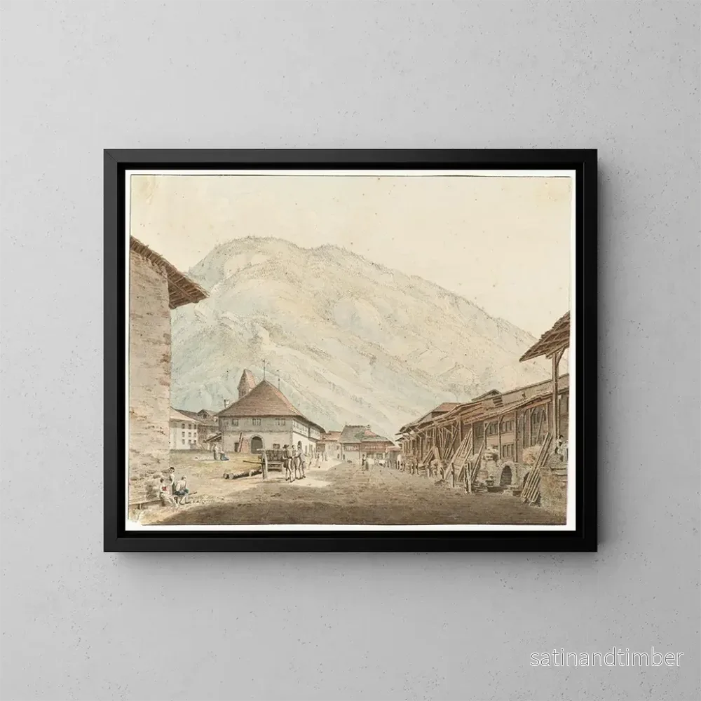 Reproduktion av målningen Vue d'Unterseen - Franz Niklaus König