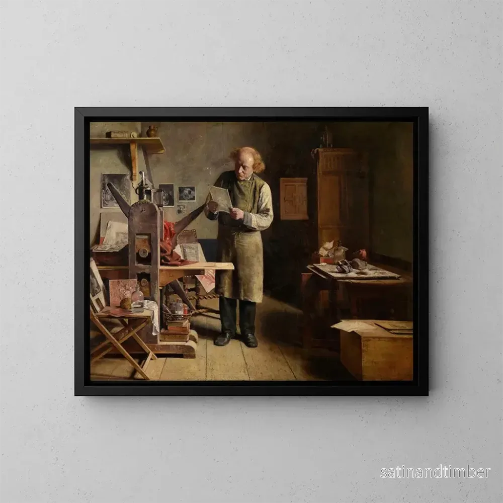 Reproduktion av målningen L'imprimeur de plaques - Henri de Braekeleer