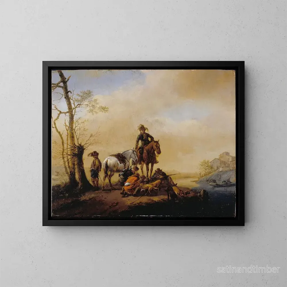 Reproduktion av målningen Avstängning av idrottare - Philips Wouwerman