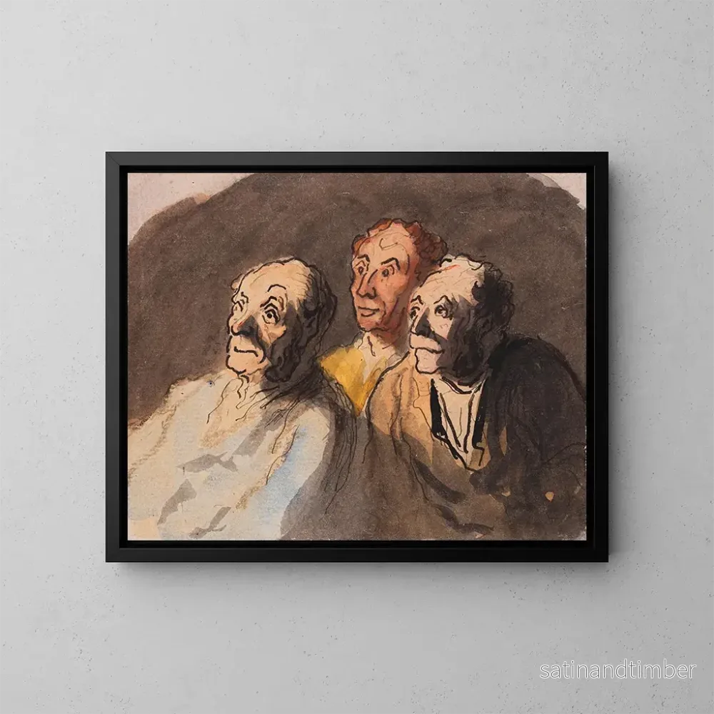 Reproduktion av målningen Tre åskådare – Honoré Daumier Reproduktion av målningen Tre åskådare – Honoré Daumier