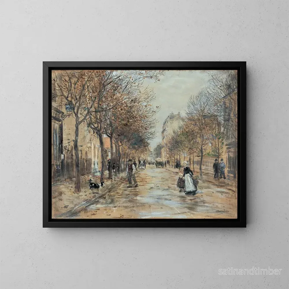 Reproduktion av målningen Rue à Asnières – Jean François Raffaëlli Reproduktion av målningen Rue à Asnières – Jean François Raffaëlli