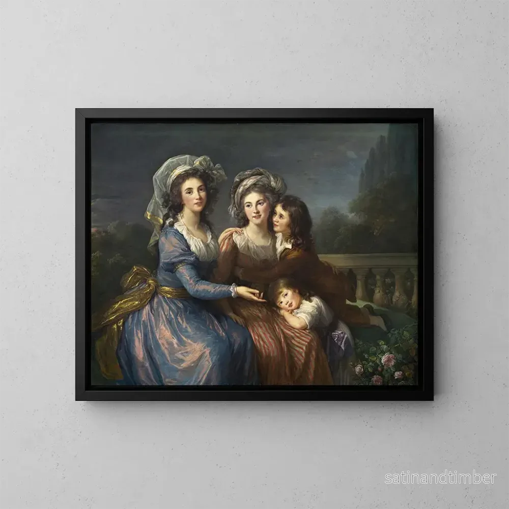 Reproduktion av målningen La marquise de Pezay och marquise de Roug med sina söner Alexis och Adrien - Elisabeth Louise Vigée Le Brun