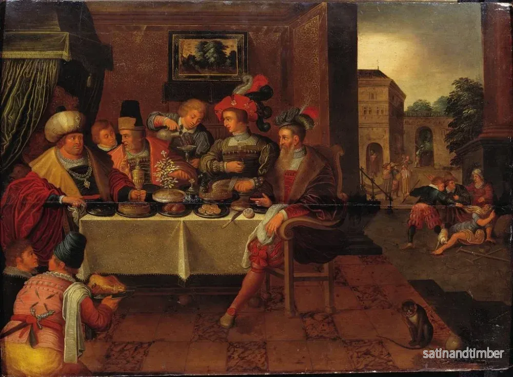 Reproduktion av målningen Le riche et Lazare - Ecole de Frans Francken I - Bild 2