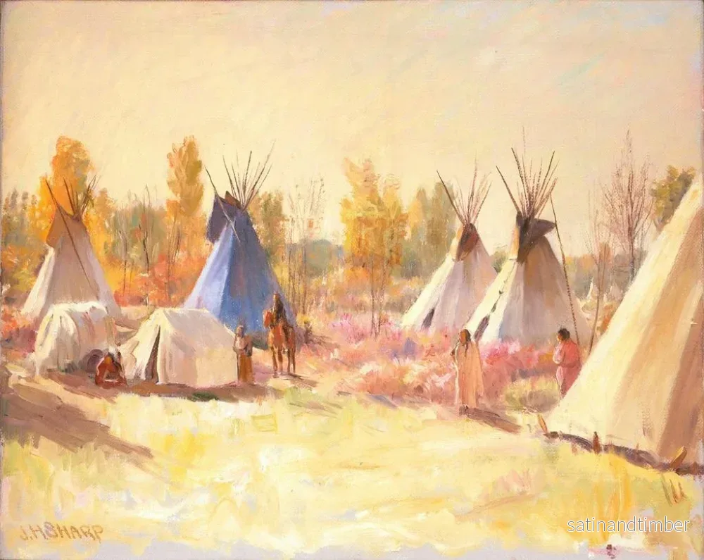 Reproduktion av målningen Le Tipi bleu - Joseph Henry Sharp - Bild 2