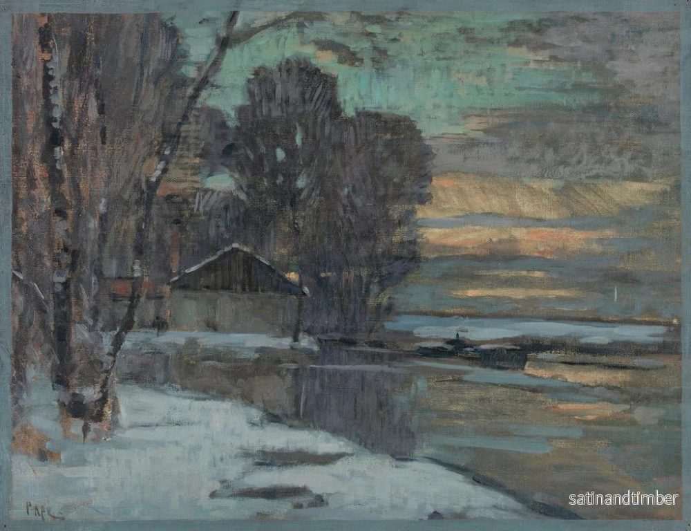 Reproduktion av målningen Canal de l'Ourcq en hiver - Jean Constant Pape - Bild 2