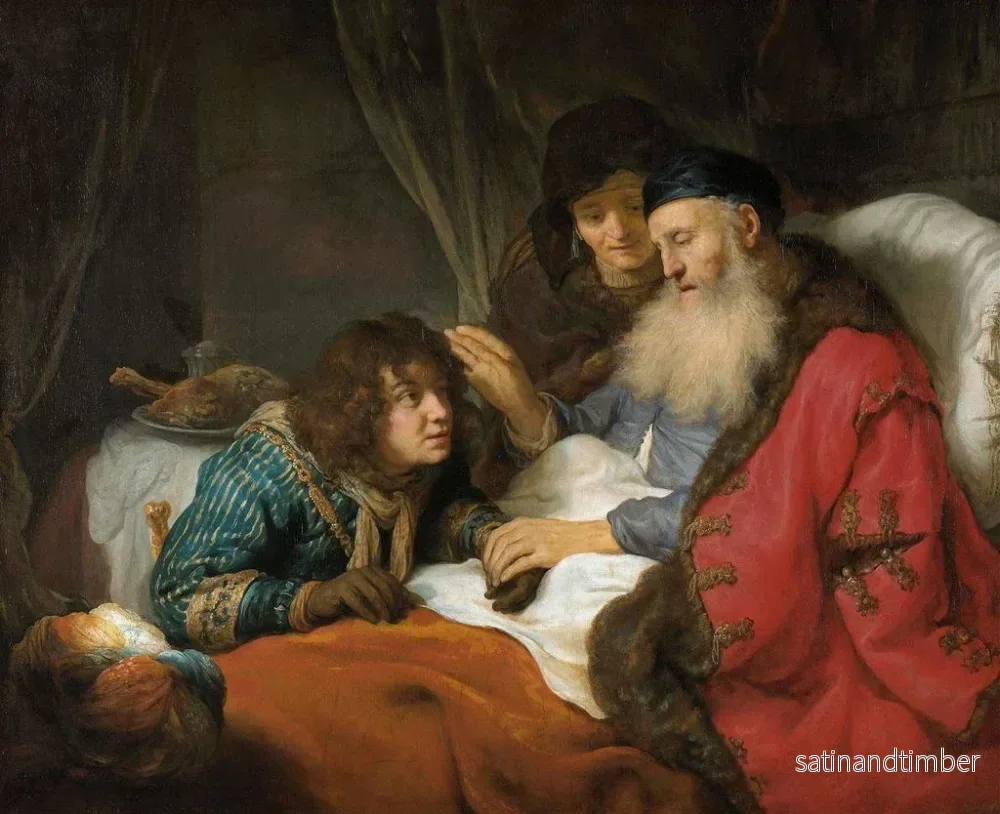 Reproduktion av målningen La bénédiction de Jacob par Isaac - Govert Flinck - Bild 2