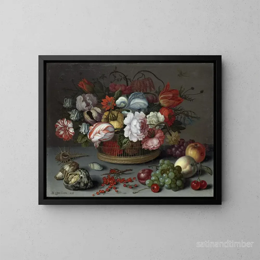 Reproduktion av målningen av blomsterkorg - Balthasar van der Ast