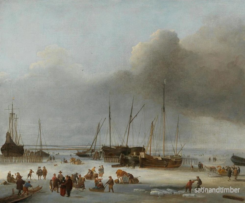 Reproduktion av målningen av skridskoåkning på kajerna i östra Amsterdam - Hendrick Jacobsz Dubbels - Bild 2
