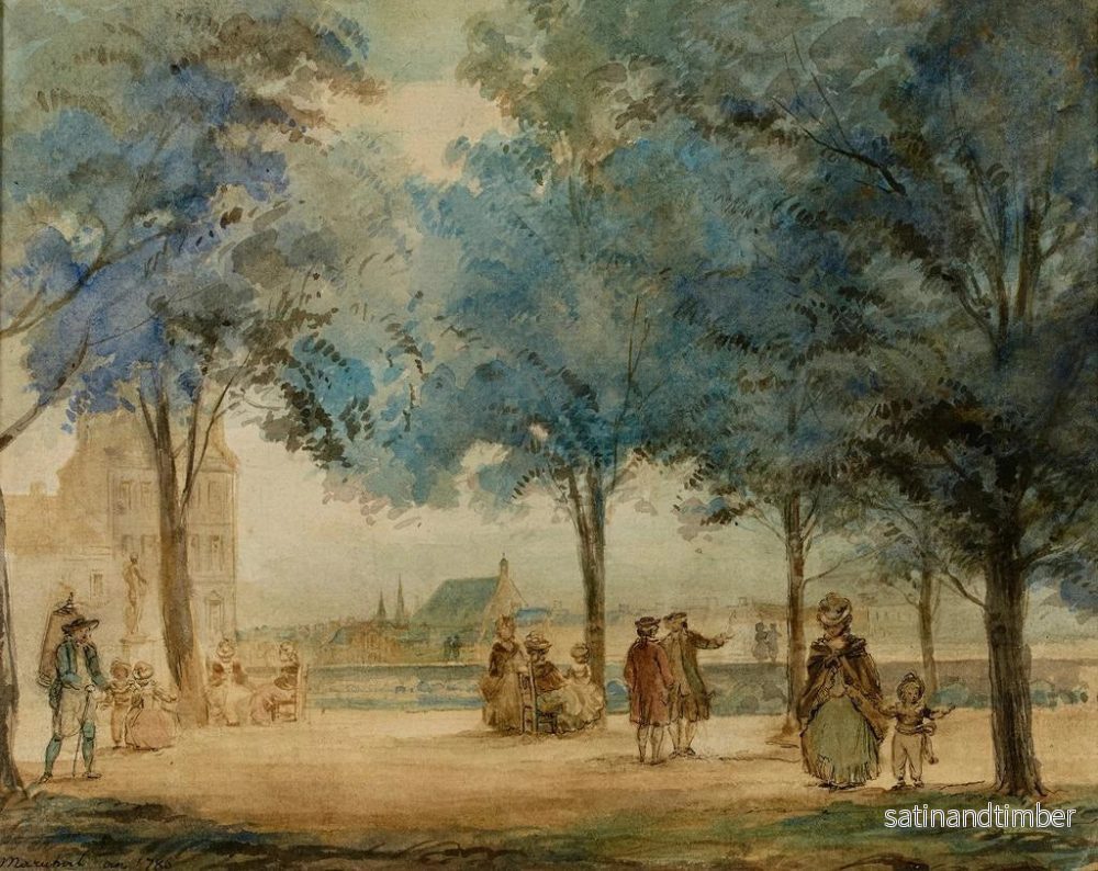 Reproduktion av målningen La terrasse des Tuileries en 1786 - Jean Baptiste Marchal - Bild 2