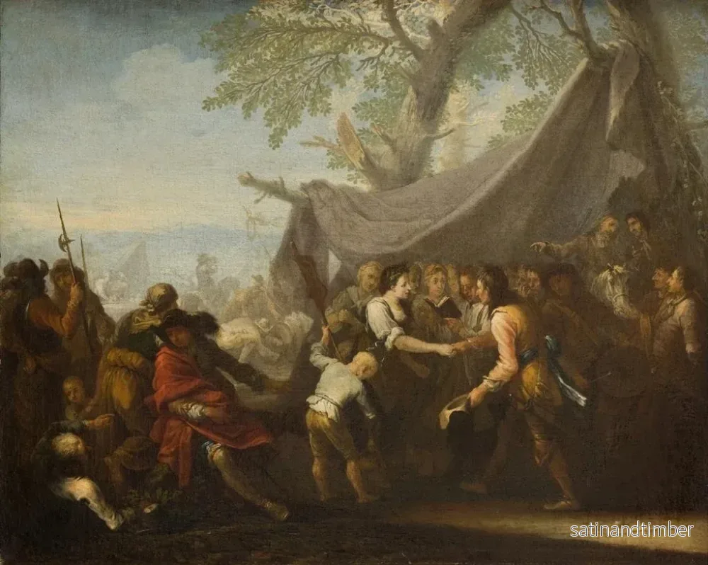 Reproduktion av målningen Evenemang i en militärläger - Georg Philipp Rugendas den äldre - Bild 2